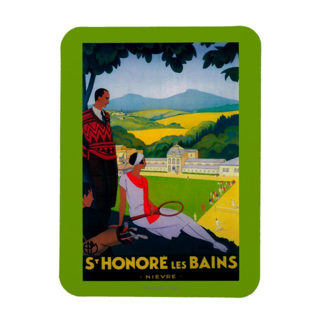 Honore Les Bains Vintage PosterEurope Magnet (Vertikal)
