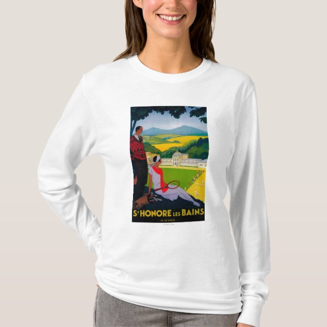 Honore Les Bains vintage PosterEurope T-shirt (Framsida)