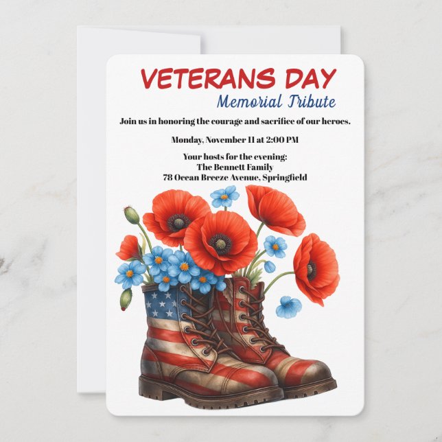 Honoring Heroes | Veterans Day Tribute Inbjudningar (Framsida)