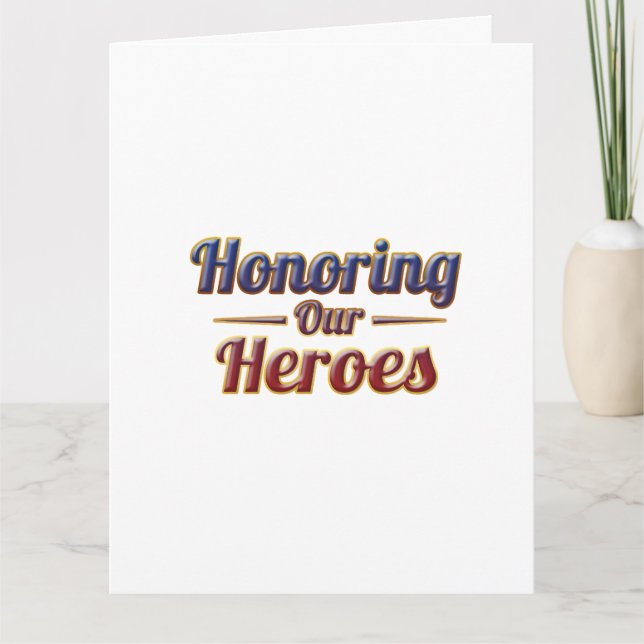Honoring Our Heroes / Tarjeta Memorial Day  Kort (Framsida)