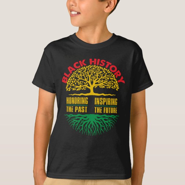 Honoring Past Inspiring Black History Month T Shirt (Framsida)