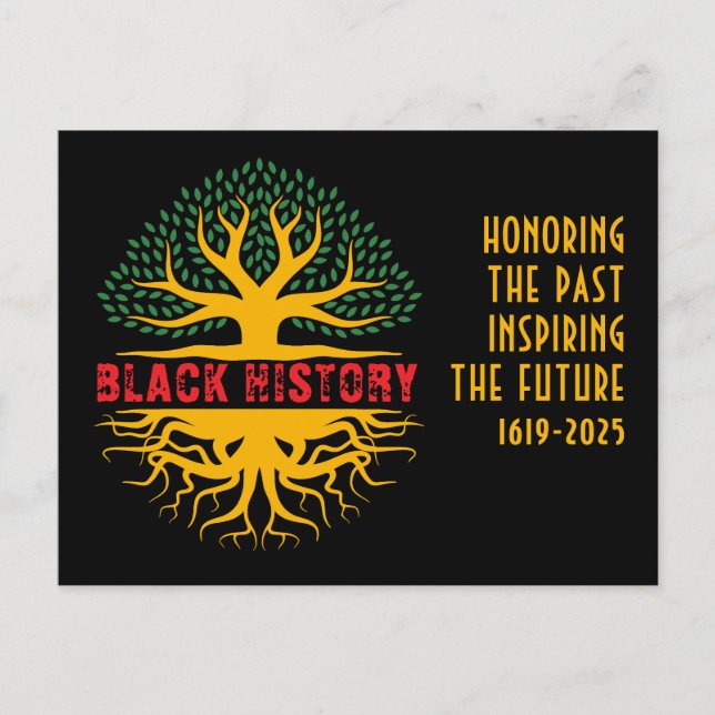 Honoring Past Inspiring Black History Month Vykort (Framsida)