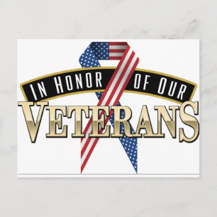 Honoring Veterans Logotyp Ribbon Vykort