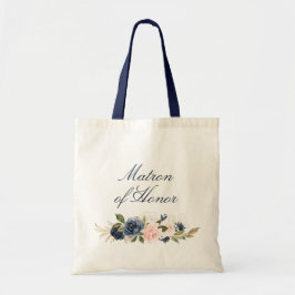 Honorns marin och  blommigt tygkasse