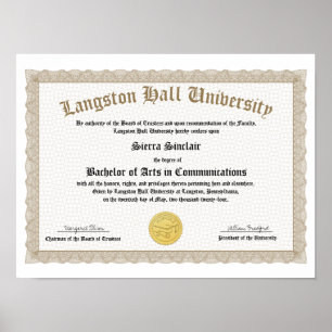 Honors College eller universitets diplom replica Poster