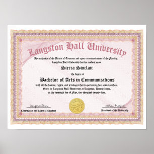 Honors College eller universitets diplom replica Poster