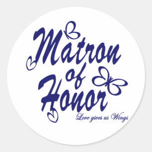 Honors fjäril/Matron Runt Klistermärke