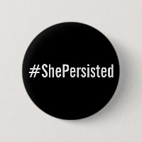 #HonPersistent, fet vit text på svart knapp