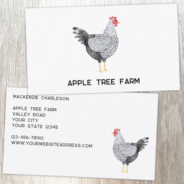 Höns Fjäderfä Ägg Gård Visitkort (Fun Wyandotte chicken farm poultry eggs business card)