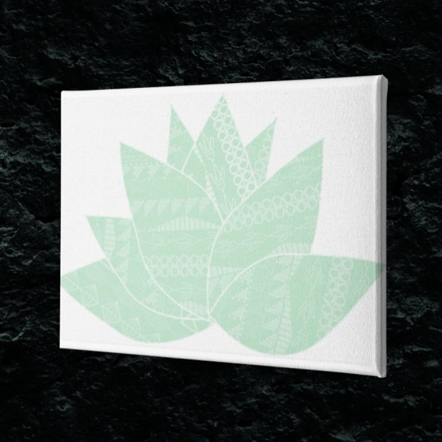 Höns och Chickar Succulent Modern Lime Green Abstr Canvastryck (Skapare uppladdad)