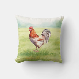 Hönsgård Hus Akvarell Kudde