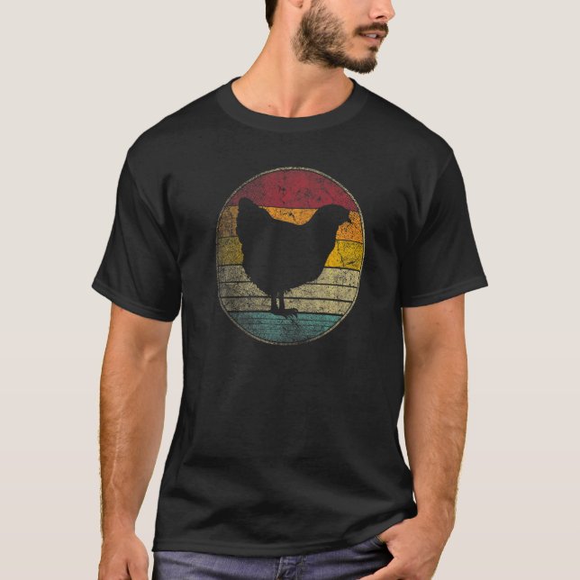 Hönsgård Retro Distressed 70-tal T Shirt (Framsida)
