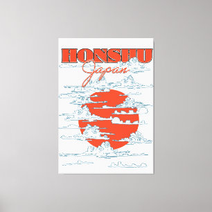 Honshu Japan-reseaffisch Canvastryck