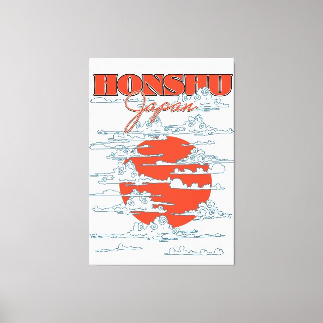 Honshu Japan-reseaffisch Canvastryck (Framsida)