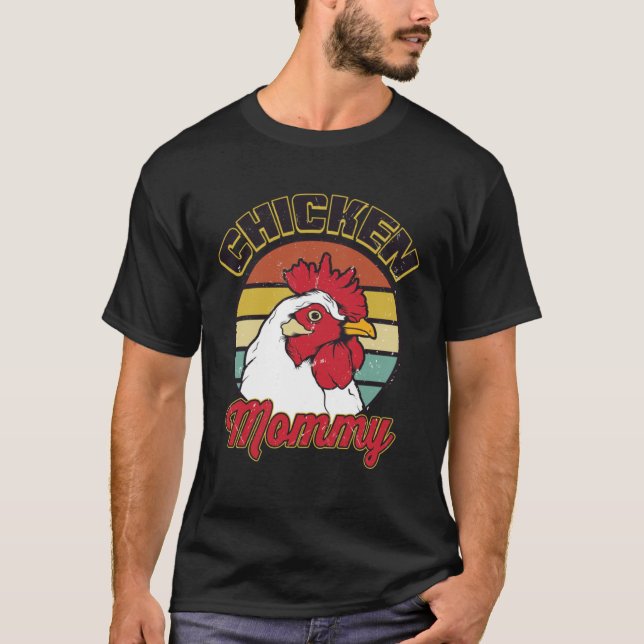 Hönsmamma Retro vintage stil höns T Shirt (Framsida)