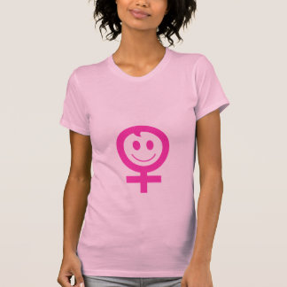 Honsymbol för rosa flicka smiley face t shirt