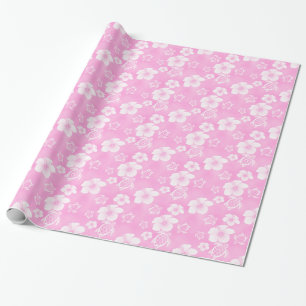 Honu för rosa hibiskus hawaianskt mönster presentpapper