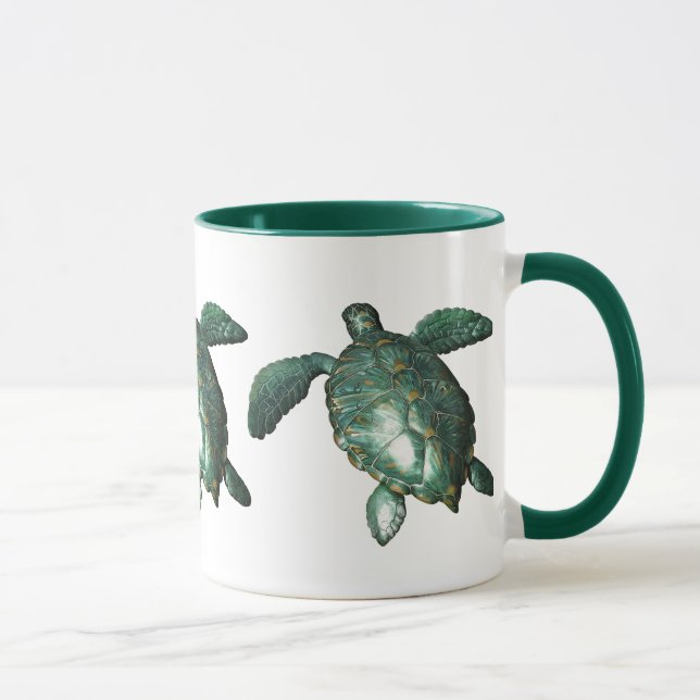 Honu - Grönt Sea Turtle Mugg (Höger)