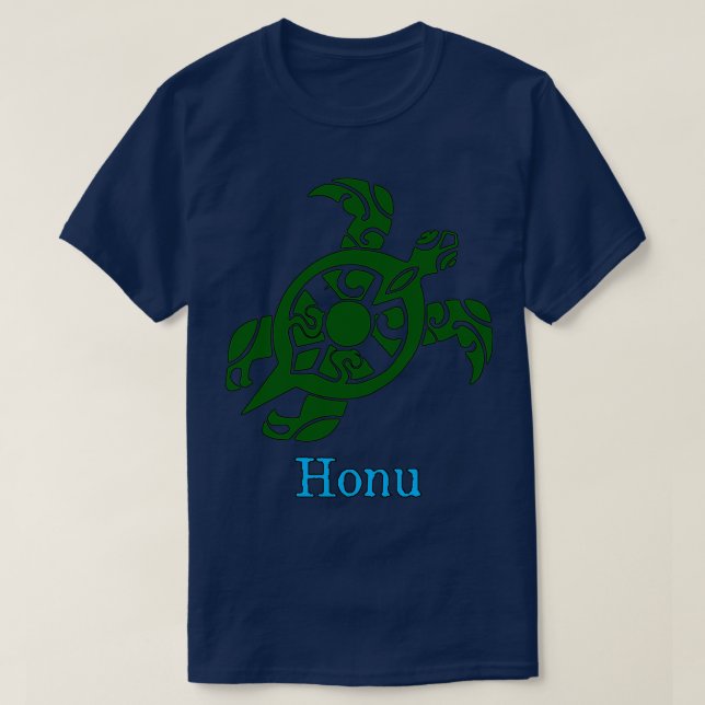 Honu Hawaiian Grönt Sea Turtle T Shirt (Design framsida)