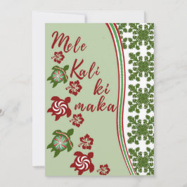 Honu och Hibiscus Mele Kalikimaka Julkort