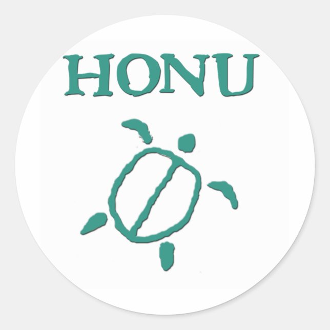 Honu Petroglyph Stickers Runt Klistermärke (Framsida)