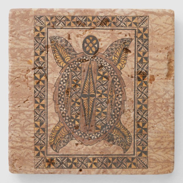 Honu primitiv hawaiansk tatueringTapa Stenunderlägg (Framsidan)