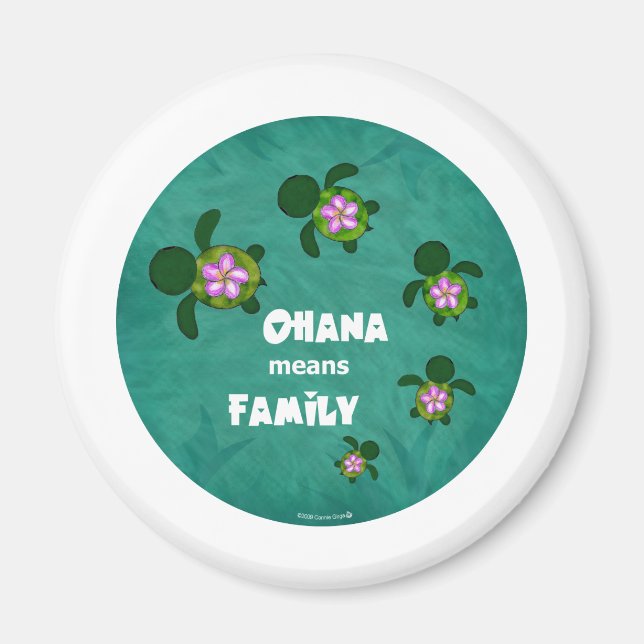 Honu Sea Family_Cirkel Magnet (Framsidan)