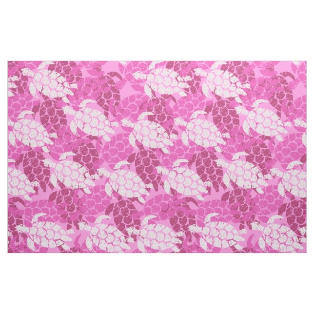 Honu Sea Turtle Hawaiian Tapa - Rosa Tyg (Fat Quarter)