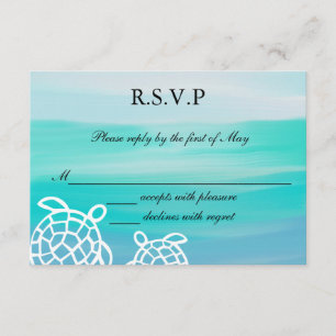 Honu Sea Turtles Beach Wedding OSA Response Kort