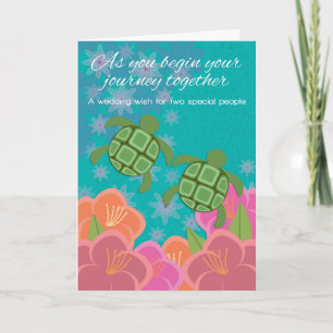 Honu Swimming Turtles Bröllop Grattisar Kort