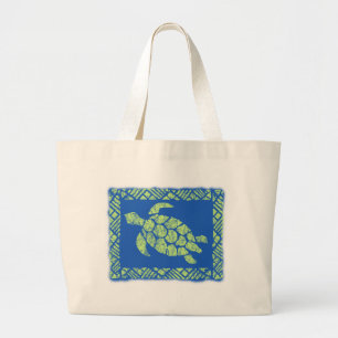 Honu Tapa Hawaiian Beach Bag Jumbo Tygkasse