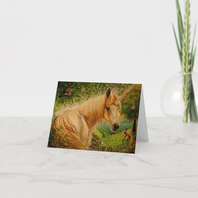 Honung äng - Unicorn Notecard Kort (Framsida)
