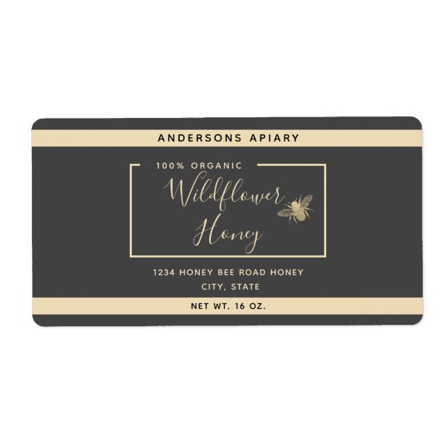 Honung av honungsbin honungsbin burk Classi i guld Fraktsedel (Framsidan)