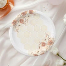 Honung Bee Boho Wildblomma Första födelsedagen
