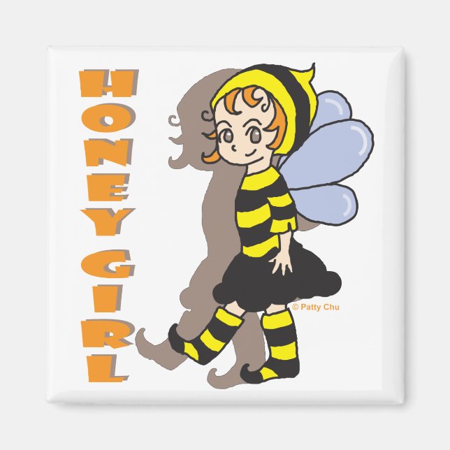 Honung Bee Girl Magnet (Framsidan)