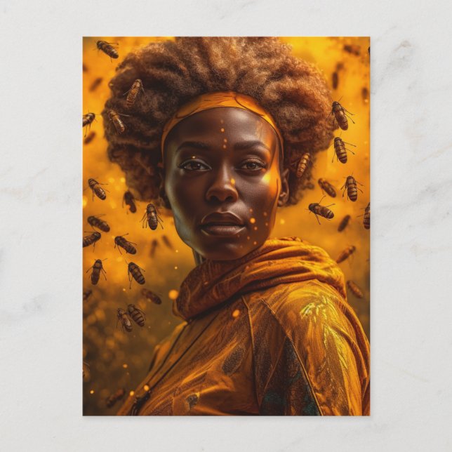 Honung Bee Goddess Woman Vykort (Framsida)