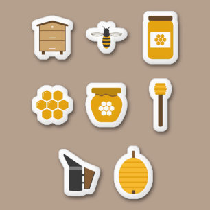 Honung, bin och biodlingsset Stickers Klistermärken