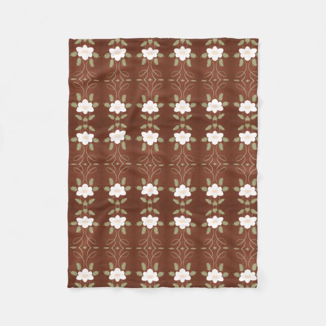 Honung Blommigt Designer Fleece Blanket (Framsidan)