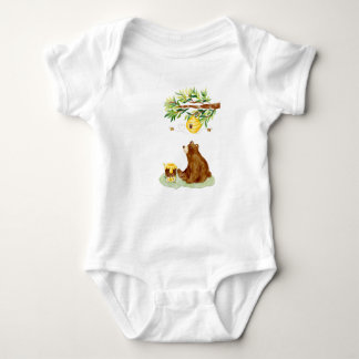 Honung Brown Bear och Beehive T Shirt