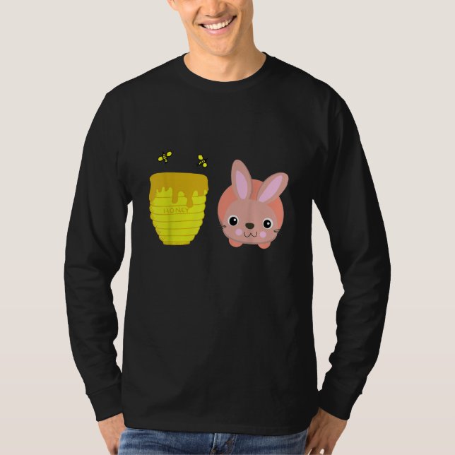 Honung Bunny Cute & Funny Rabbit Djur älskare T Shirt (Framsida)