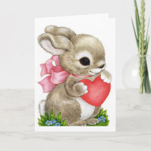 Honung Bunny Valentine - hälsningskort Helgkort