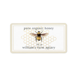 Honung Burk-etikett Honeybee Apiary Honeycomb Anti Adressetikett