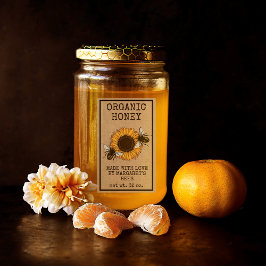 Honung Burk-etiketter Honeybee Honeycomb Bee Apiar Rektangulärt Klistermärke