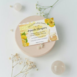 Honung Burk Gult Grönt Mor till Bee Baby Shower Inbjudningar