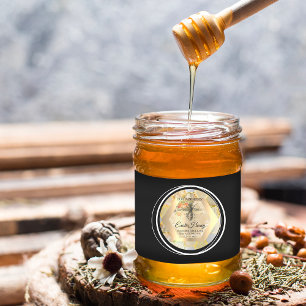 Honung Burk Honeybee Honeycomb Bee Apiary Logotyp Runt Klistermärke