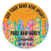 Honung Burk Honeybee Honeycomb Guld Drip Rainbow