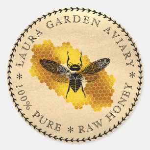 Honung burk lid etikett för bihoneycomb Apiary