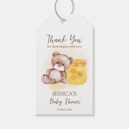 Honung burk nalle väntar tidigt baby presentetikett