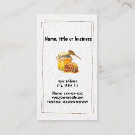 Honung burk och bikaka visitkort