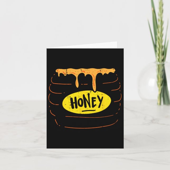 Honung Burk Pot Costume Roligt Sweet Halloween Man Kort (Framsida)